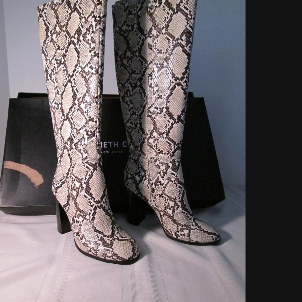 Kenneth Cole Women's Justin Snake-Print Tall Boots 7M
